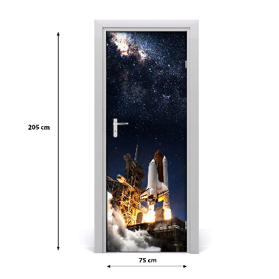 Self-adhesive door wallpaper Starting rocket