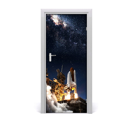 Self-adhesive door wallpaper Starting rocket