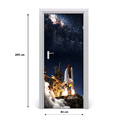 Self-adhesive door wallpaper Starting rocket