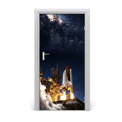 Self-adhesive door wallpaper Starting rocket