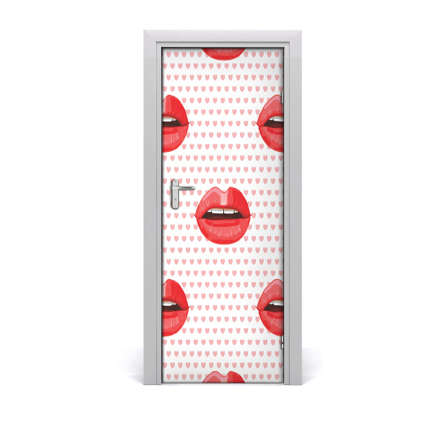 Door wallpaper Red lips