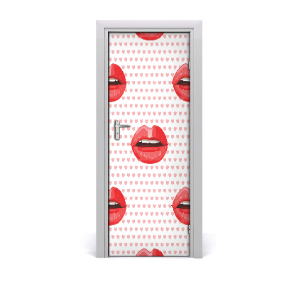 Door wallpaper Red lips