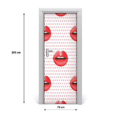 Door wallpaper Red lips