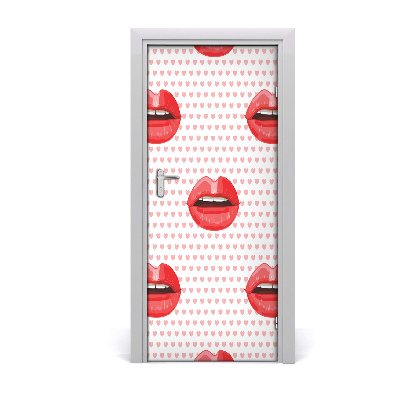 Door wallpaper Red lips