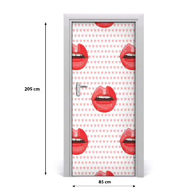 Door wallpaper Red lips