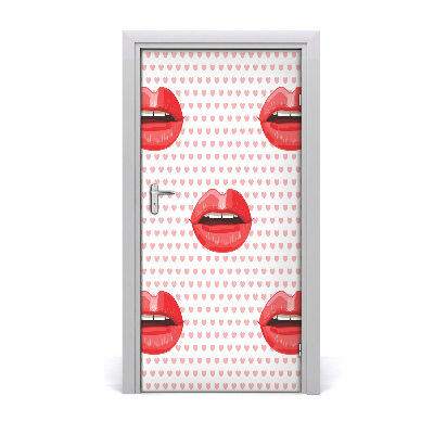 Door wallpaper Red lips