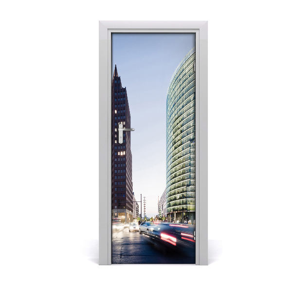 Self-adhesive door wallpaper Skyscrapers