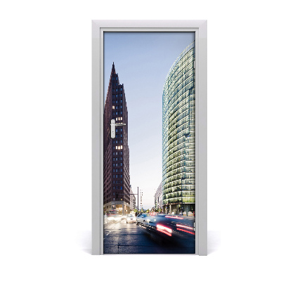 Self-adhesive door wallpaper Skyscrapers