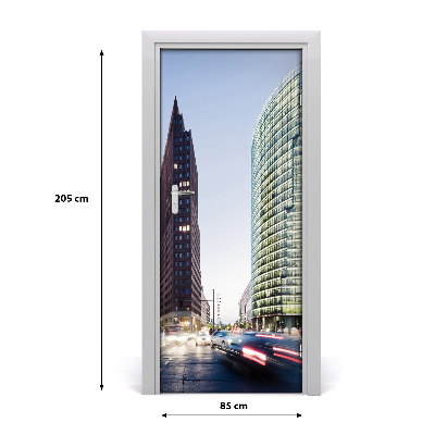 Self-adhesive door wallpaper Skyscrapers