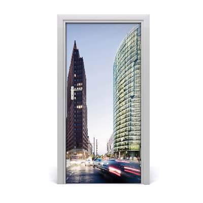 Self-adhesive door wallpaper Skyscrapers