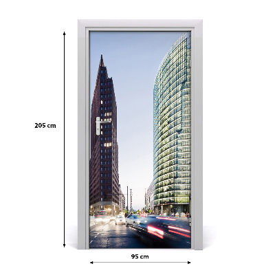 Self-adhesive door wallpaper Skyscrapers