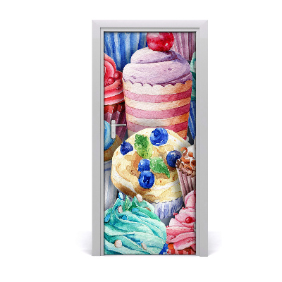 Self-adhesive door sticker Colorful muffins