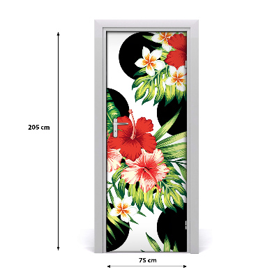 Self-adhesive door veneer Hawaiian pattern