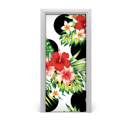 Self-adhesive door veneer Hawaiian pattern