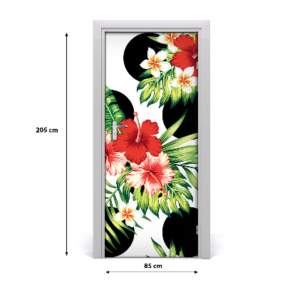 Self-adhesive door veneer Hawaiian pattern