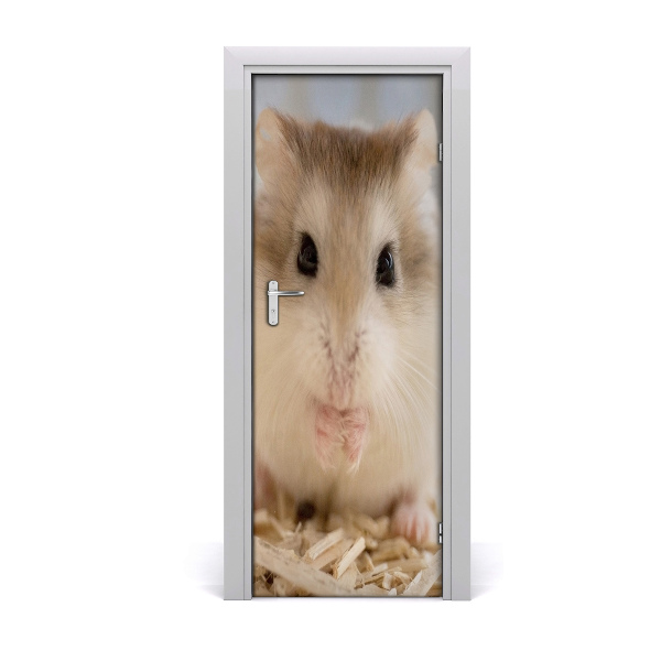 Self-adhesive door sticker Hamster wall