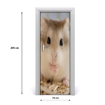 Self-adhesive door sticker Hamster wall