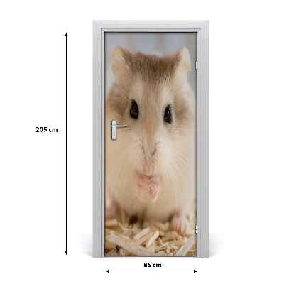 Self-adhesive door sticker Hamster wall