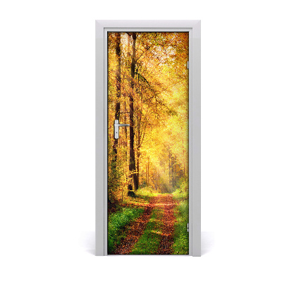 Door wallpaper Autumn forest