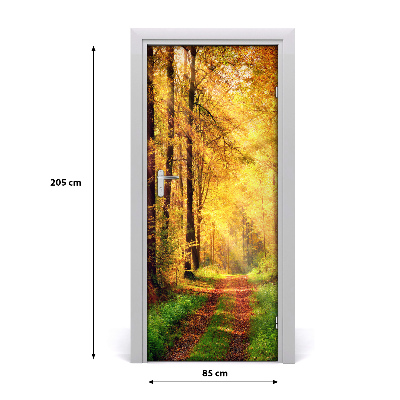 Door wallpaper Autumn forest