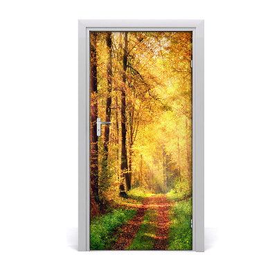 Door wallpaper Autumn forest