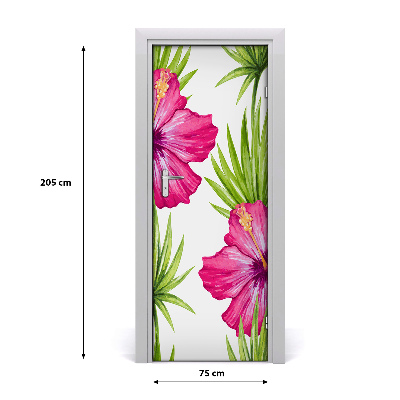 Self-adhesive door veneer Hawaiian pattern