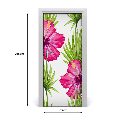 Self-adhesive door veneer Hawaiian pattern