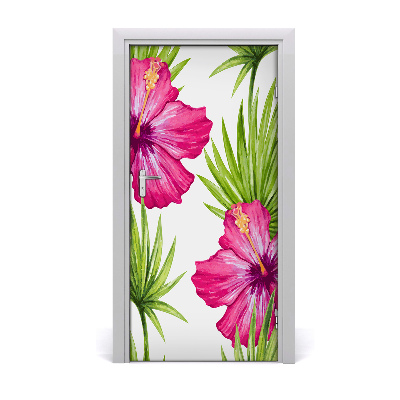 Self-adhesive door veneer Hawaiian pattern