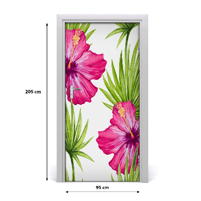 Self-adhesive door veneer Hawaiian pattern