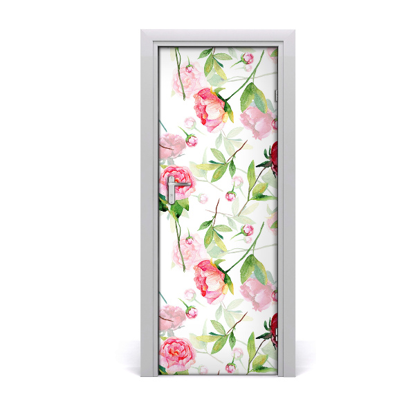 Self-adhesive door veneer Roses and peonies