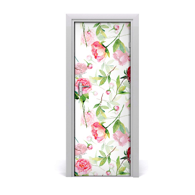 Self-adhesive door veneer Roses and peonies