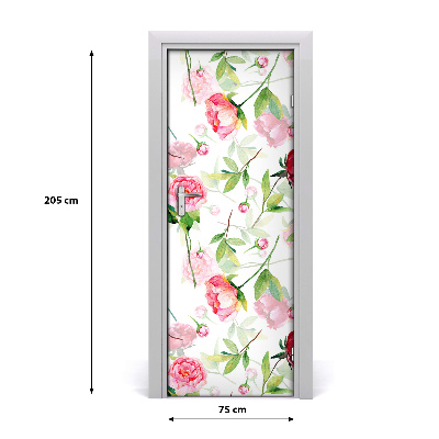 Self-adhesive door veneer Roses and peonies