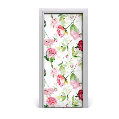 Self-adhesive door veneer Roses and peonies