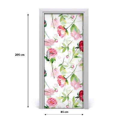 Self-adhesive door veneer Roses and peonies