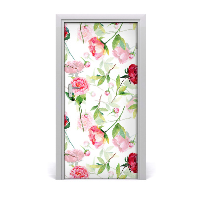 Self-adhesive door veneer Roses and peonies