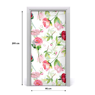 Self-adhesive door veneer Roses and peonies