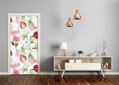 Self-adhesive door veneer Roses and peonies