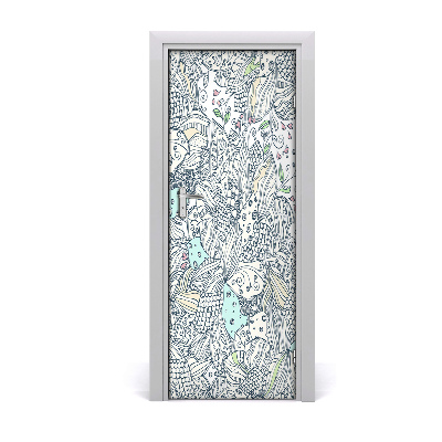 Self-adhesive door veneer Floral pattern