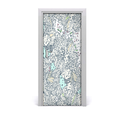 Self-adhesive door veneer Floral pattern