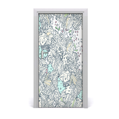 Self-adhesive door veneer Floral pattern