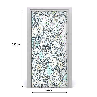 Self-adhesive door veneer Floral pattern