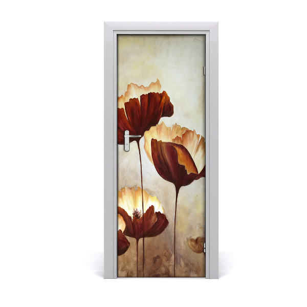 Self-adhesive door sticker Field poppies