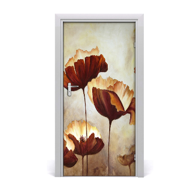 Self-adhesive door sticker Field poppies