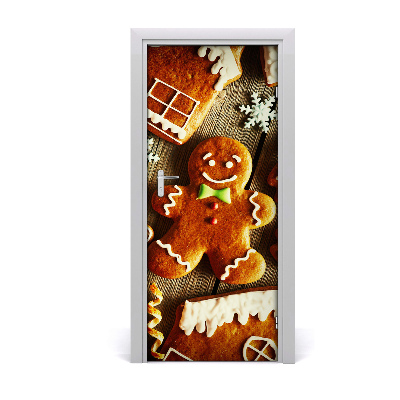 Self-adhesive door sticker Gingerbread wall