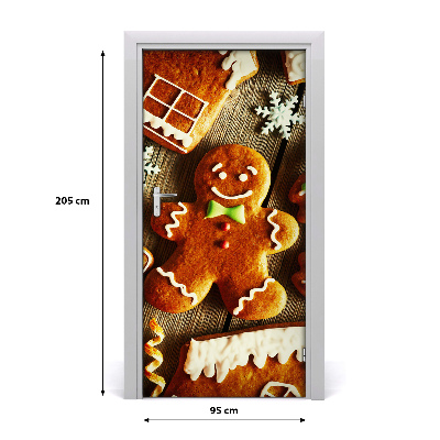 Self-adhesive door sticker Gingerbread wall