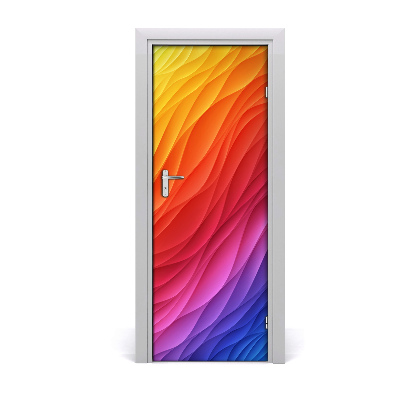 Self-adhesive door sticker Colorful waves