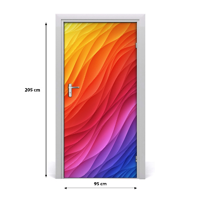 Self-adhesive door sticker Colorful waves