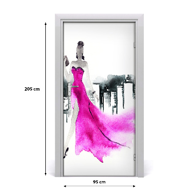 Self-adhesive door sticker Fashion illustration