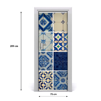 Self-adhesive door sticker Portuguese tiles