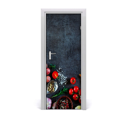 Door veneer Vegetables and spices